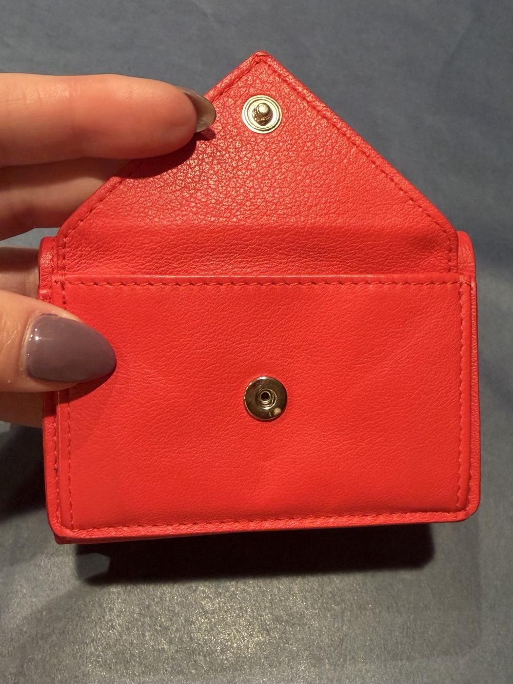 Authentic Balenciaga Red Leather Envelope Papier Wallet with Original Dusty Incl - Picture 6 of 11